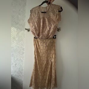 2000’s Erica Tanov 100% silk slip skirt and top